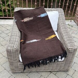 Vintage South West Mexican Thunderbird Brown Wall decor Soft Rug Brown 80"x 50"